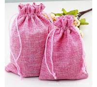 50 Unids/lote 7 * 9 cm Color Caqui Arpillera Natural Lino Joyería Bolsa de Almacenamiento de Viaje Mini Bolsas de Embalaje de Yute de Caramelo para Bolsa de Regalo-rosa-7x9cm lino
