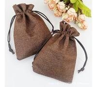 50 Unids/lote 7 * 9 cm Color Caqui Arpillera Natural Lino Joyería Bolsa de Almacenamiento de Viaje Mini Bolsas de Embalaje de Yute de Caramelo para Bolsa de Regalo-café-7x9cm lino