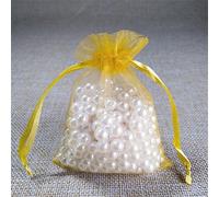 50 unids/lote 7x9 cm 9x12 cm bolsas de Organza con cordón bolsas de embalaje de joyería bolsas de regalo de dulces 50%-oro, 20x30 cm, 50 piezas