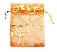 50 unids/lote Bolsa de organza con forma de corazón de amor Bolsa de regalo Bolsas de regalos de corazón de color dorado para bodas Fiesta Dulces Día de San Valentín Embalaje de joyas-5-50pcs-13x18x