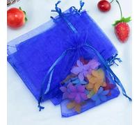 50 Unids/lote Bolsa De Organza Joyería Bolsa De Cordón De Tul Para Boda Navidad Regalo De Cumpleaños Embalaje-Royal Blue-7x9cm-Bolsas De Organza