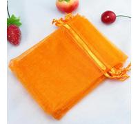 50 Unids/lote Bolsa De Organza Joyería Bolsa De Cordón De Tul Para Boda Navidad Regalo De Cumpleaños Embalaje-Orange-7x9cm-Bolsas De Organza