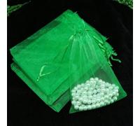 50 Unids/lote Bolsa De Organza Joyería Bolsa De Lazo De Tul Para Boda Regalo De Cumpleaños De Navidad Embalaje-green-5x7cm-Bolsas De Organza