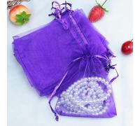50 unids/lote bolsa de Organza joyería tul bolsa con cordón para boda Navidad cumpleaños regalo embalaje-Deep Purple-10x15cm-bolsas de Organza