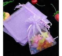 50 unids/lote bolsa de Organza joyería tul bolsa con cordón para boda Navidad cumpleaños regalo embalaje-rosa púrpura-7x9cm-bolsas de Organza
