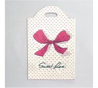 50 Unids/lote Bolsa de Plástico Pequeña con Asa Bolsa de Regalo de Fiesta para Joyería/Juguete/Bufanda Bolsas de Embalaje de Regalo 20x25 cm Mini Bolsa de Negocios-17 de espesor-20x25 cm