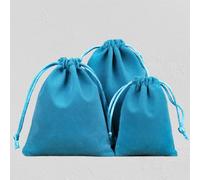 50 Unids/lote Bolsas de Regalo con Cordón de Terciopelo de Tela Suave para Banquete de Boda Paquete de Joyas de Varios Tamaños Bolsas Elegantes-Azul Cielo,17x23cm(50pcs)