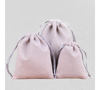 50 Unids/lote Bolsas de Regalo con Cordón de Terciopelo de Tela Suave para Banquete de Boda Paquete de Joyas de Varios Tamaños Bolsas Elegantes-Gris Claro,17x23cm(50pcs)