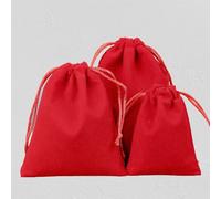 50 Unids/lote Bolsas de Regalo con Cordón de Terciopelo de Tela Suave para Banquete de Boda Paquete de Joyas de Varios Tamaños Bolsas Elegantes-Rojo,15x20cm(50pcs)