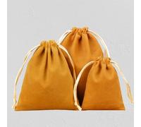 50 Unids/lote Bolsas de Regalo con Cordón de Terciopelo de Tela Suave para Banquete de Boda Paquete de Joyas de Varios Tamaños Bolsas Elegantes-Caqui,12x15cm(50pcs)