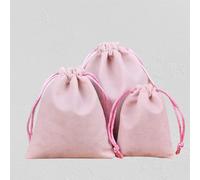 50 Unids/lote Bolsas de Regalo con Cordón de Terciopelo de Tela Suave para Banquete de Boda Paquete de Joyas de Varios Tamaños Bolsas Elegantes-Rosa,12x15cm(50pcs)