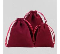 50 Unids/lote Bolsas de Regalo con Cordón de Terciopelo de Tela Suave para Banquete de Boda Paquete de Joyas de Varios Tamaños Bolsas Elegantes-Borgoña,15x20cm(50pcs)