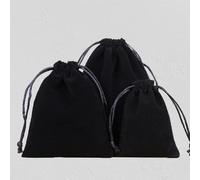 50 Unids/lote Bolsas de Regalo con Cordón de Terciopelo de Tela Suave para Banquete de Boda Paquete de Joyas de Varios Tamaños Bolsas Elegantes-Negro,12x15cm(50pcs)