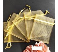 50 unids/lote bolsas de tul 7X9/9X12/11X16/13X18cm bolsa de organza boda gasa bolsa joyería embalaje tul tela-oro,20x30cm -SH319-50