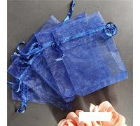 50 Unids/lote bolsas de tul 7X9/9X12/11X16/13X18cm Bolsa de organza Bolsa de gasa de boda Embalaje de joyería tela de tul-azul marino, 20x30cm -SH319-50