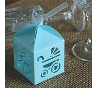 50 unids/lote caja de dulces bolsas de embalaje de regalo de boda con cinta Baby Shower favores de fiesta para invitados-rojo,5x5x8cm