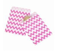 50 unids/lote de bolsas de dulces para fiestas, bolsas de papel con estampado de rayas de lunares Chevron, bolsas para manualidades de papel, bolsas de panadería, rosa fuerte, 13x18 cm, 50 Uds.