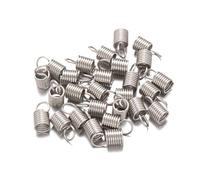 50 unids/lote de extremos de bobina de resorte de acero inoxidable, sujetadores de engarzado, tapas de extremos de cordón de cuero for fabricación de joyas hechas a mano DIY(Silver,3.5mm)