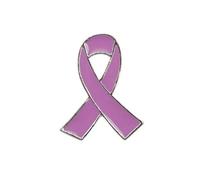 50 unids/lote de joyería for mujer, broche listón rosa esmaltado, alfileres, botones solapa, insignias, tema esperanza supervivencia Para Decoración(Light Purple)
