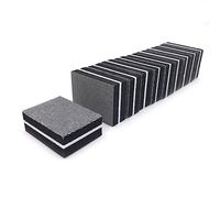 50 unids/lote de minilimas de uñas, tampones de papel de lija, bloque cuadrado, tablero de esmeril de esponja, juego de esmalte de uñas desechable de grano 100/180 colorido-negro