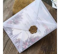50 unids/lote de sobres translúcidos para invitación de boda, sobre de papel de ácido sulfúrico de estilo europeo, bolsa de almacenamiento de negocios, sobre