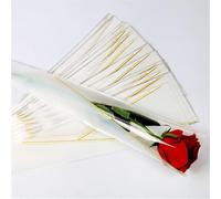 50 unids/lote floristería transparente embalaje de flores celofán flor papel de regalo bolsa de una sola rosa regalo para boda paquete Floral-blanco, otro