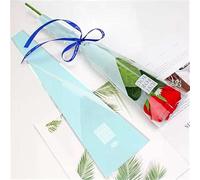 50 unids/lote floristería transparente embalaje de flores celofán flor papel de regalo bolsa de una sola rosa regalo para boda paquete Floral-azul claro, otro