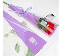 50 unids/lote floristería transparente embalaje de flores celofán flor papel de regalo bolsa de una sola rosa regalo para boda paquete floral-púrpura claro, otro