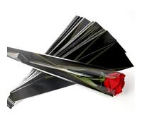 50 unids/lote, floristería transparente, embalaje de flores, papel de regalo de flores de celofán, bolsa de una sola rosa, regalo para boda, paquete Floral-negro, otro