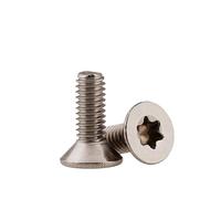 50 unids/lote ISO14581 titanio puro GR2 cabeza avellanada tornillo Torx aleación de flor ovalada seis lóbulos M1.6/M2/M2.5M3/M4/M5(T25,M5x12)