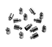 50 unids/lote tapas de extremo de cable redondo 2 3 4 5 6 7 8 9 10mm conector de tapa de tapón de extremo de engarce for hacer joyería collar de pulsera(G Black,4.5mm)