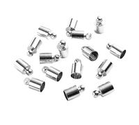 50 unids/lote tapas de extremo de cable redondo 2 3 4 5 6 7 8 9 10mm conector de tapa de tapón de extremo de engarce for hacer joyería collar de pulsera(Silver,7mm)