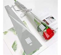 50 unids/lote transparente floristería embalaje celofán flor papel de regalo solo rosa bolsa regalo para boda paquete floral-gris claro, otro