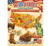 50 US States Coloring Book: Color , Learn and Explore Every State with Fun Facts (Bold and Easy America Coloring Series)