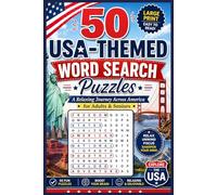 50 USA-Themed Word Search Puzzles: A Relaxing Journey Across America for Adults & Seniors: Fun and Easy Word Search Games for Relaxation and Brain Exercise