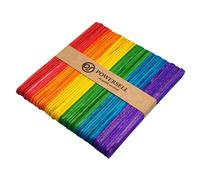 50 varillas de madera de colores para hacer palillos de helado de palillos de hielo DIY listones creativos decoración DIY Popsicle depilación Lollipop (coloridos, pequeños)