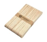 50 varillas de madera natural para hacer palillos de helado de palillos de hielo DIY listones creativos decoración DIY Popsicle depilación Lollipop (naturales, grandes)
