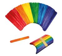 50 varillas de madera para manualidades de colores, listones de helado y decoración de bricolaje, 50 unidades