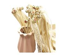 50 varitas de cinta encaje for bodas con cascabeles y serpentinas giratorias, suministros for fiestas Varitas Para Bodas