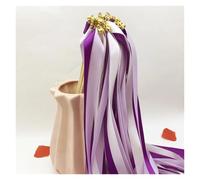 50 varitas de cinta giratorias con cascabeles for bodas, decoración césped y accesorios for fiestas cumpleaños Varitas Para Bodas(PURPLE)