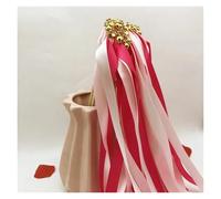 50 varitas de cinta giratorias con cascabeles for bodas, decoración césped y accesorios for fiestas cumpleaños Varitas Para Bodas(Red)