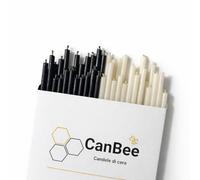 50 Velas Finas Negras y Blancas - Cera de Abeja 100% Natural 16 cm x 5 mm - Combustión Limpia Aprox. 40 Min Sin Humo ni Goteo - Ideales para Meditación, Yoga, Rituales y Relax - CanBee