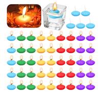 50 velas flotantes coloridas de 35 mm, sin perfumar, velas flotantes, velas flotantes, portavelas flotantes, para bodas, piscinas, fiestas, spa, bañeras, día de San Valentín, Navidad, decoración
