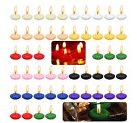50 velas flotantes coloridas, velas flotantes, velas flotantes, velas de agua, velas flotantes, larga duración de combustión para bodas, piscinas, fiestas, spa, bañeras, San Valentín