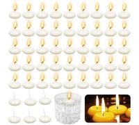50 velas flotantes, velas flotantes sin perfume, velas de té sin goteo, decoración del hogar, adecuadas para jarrones cilíndricos, bodas, fiestas y decoraciones de centro de piscina