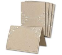 50 Vintage Tarjetas de mesa de papel de estraza Ornament DIN A7 - plegable de tarjetas 7,4 x 10,5 cm imprimibles - Nombre de kärtchen - Mesa decorativa - de glüxx en su Agent