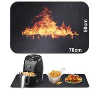 50 x 70 cm base ignífuga | Fibra de vidrio de silicona para mesa | Esterilla resistente al calor para freidora de aire | Base ignífuga para cafetera | antideslizante e impermeable