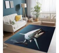 50 x 80 cm Alfombra Lavable Fotografía De Animales De La Naturaleza Y Tiburones Estampado Alfombra Antideslizante para Salón Dormitorio, Gris Resistente a Las Manchas Alfombras para Oficina Comedor