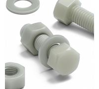 50 x tornillos cabeza hexagonal nylon reforzado fibra de vidrio, M8 x 30 mm, tuercas y arandelas plástico