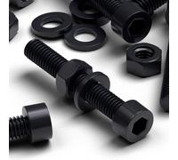50 x tornillos de cabeza Hex de nailon negros, tornillos de Plástico, M6 x 40mm, Tornillos, Tuercas, Arandelas
